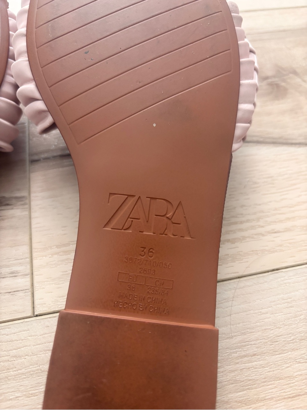 Zara Pink Gathered Slide Sandals - Picture 5 of 5